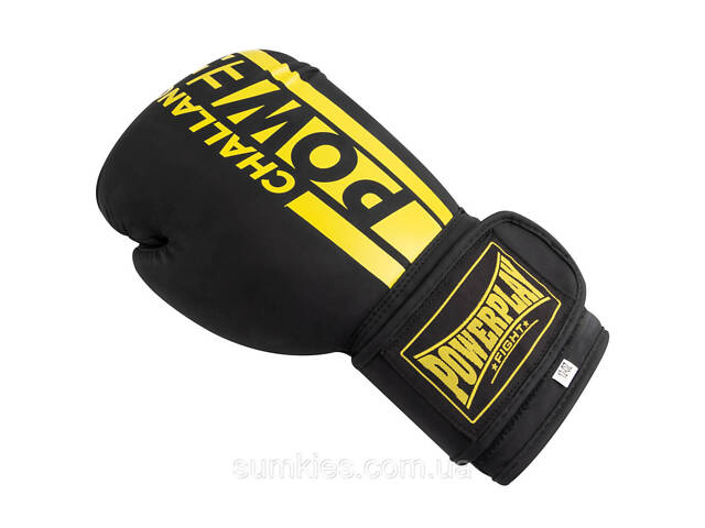 Боксерські рукавиці PowerPlay 3086 Matt Challenger Чорно-Жовті 14 унцій - Фото 4