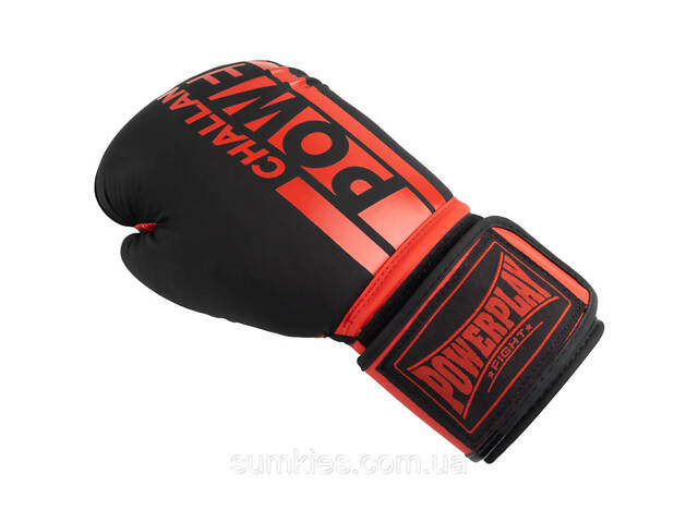 Боксерські рукавиці PowerPlay 3086 Matt Challenger Чорно-Червоні 14 унцій - Фото 4