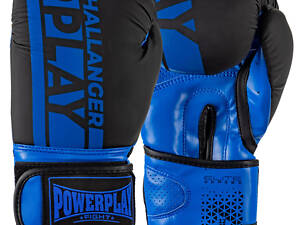 Боксерські рукавиці PowerPlay 3086 Matt Challenger Чорно-Сині 10 унцій