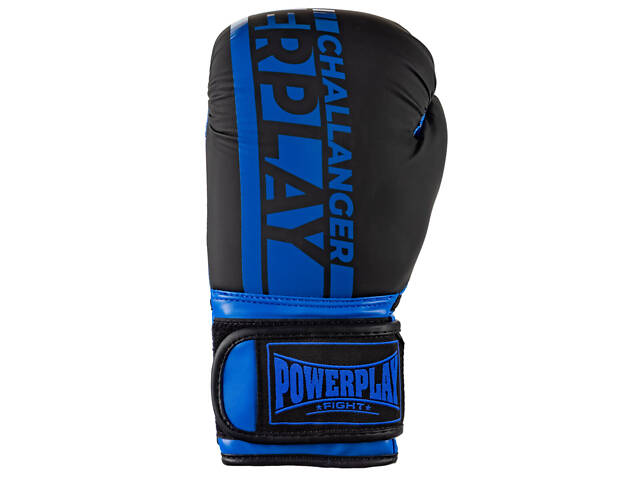 Боксерські рукавиці PowerPlay 3086 Matt Challenger Чорно-Сині 10 унцій - Фото 6