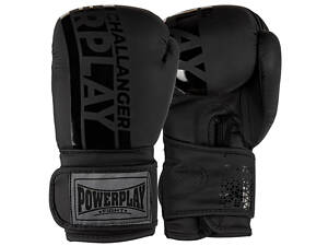 Боксерские перчатки PowerPlay 3086 Matt Challenger Черные 16 унций