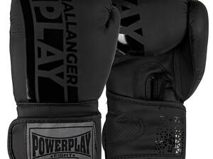 Боксерские перчатки PowerPlay 3086 Matt Challenger Черные 16 унций