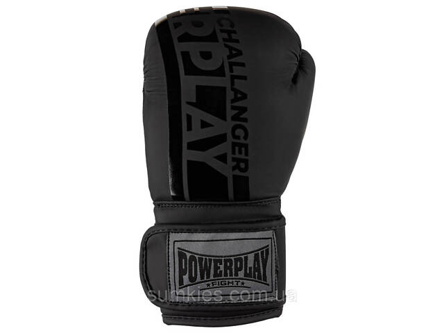 Боксерські рукавиці PowerPlay 3086 Matt Challenger Чорні 16 унцій - Фото 6