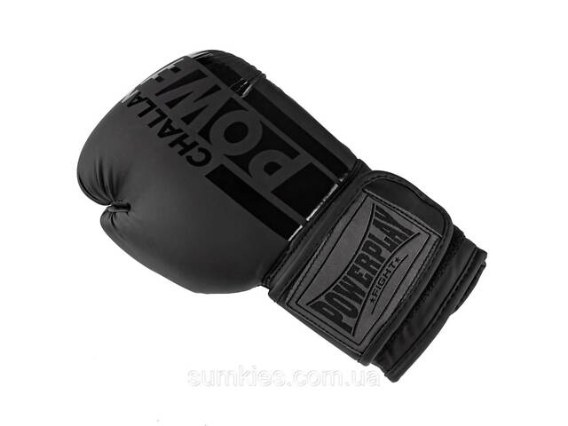 Боксерські рукавиці PowerPlay 3086 Matt Challenger Чорні 16 унцій - Фото 8