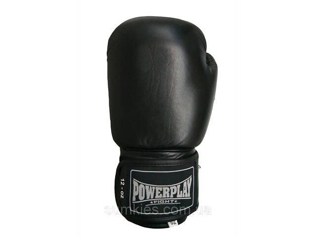 Боксерські рукавиці PowerPlay 3088 Impulse Чорні (натуральна шкіра) 12 унцій - Фото 2