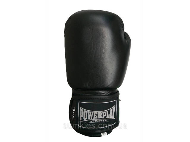 Боксерські рукавиці PowerPlay 3088 Impulse Чорні (натуральна шкіра) 16 унцій - Фото 2