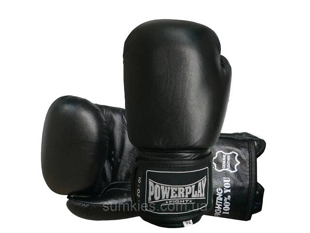 Боксерські рукавиці PowerPlay 3088 Impulse Чорні (натуральна шкіра) 12 унцій - Фото 5