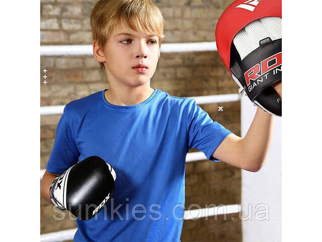 Боксерські рукавиці RDX 4B Robo Kids White/Black 6 унцій (капа в комплекті) - Фото 7