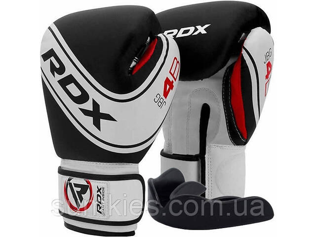 Боксерські рукавиці RDX 4B Robo Kids White/Black 6 унцій (капа в комплекті) - Фото 1