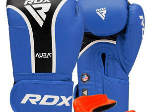 Боксерські рукавиці RDX AURA PLUS T-17 Blue/Black 12 унцій (капа в комплекті)