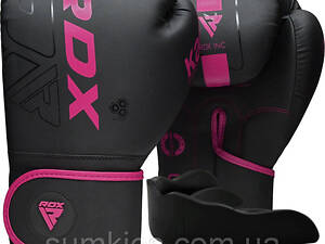 Боксерские перчатки RDX F6 MATTE PINK-10OZ (капа в комплекте)