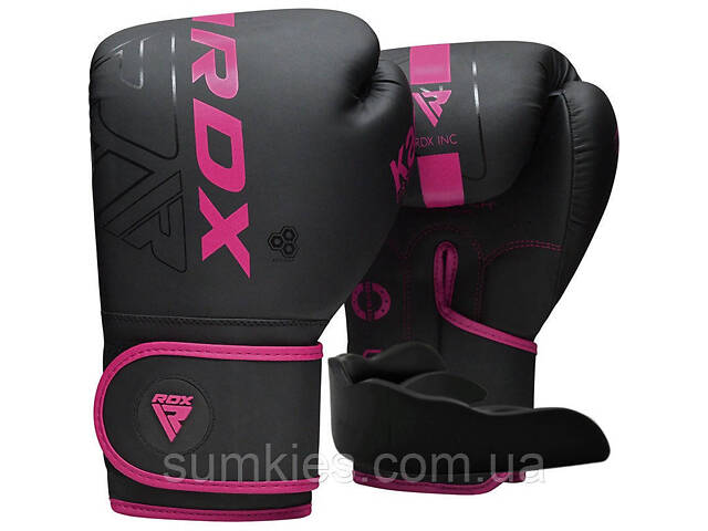 Боксерские перчатки RDX F6 MATTE PINK-10OZ (капа в комплекте) - Фото 1