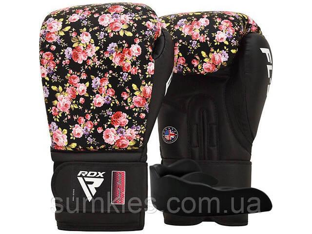 Боксерські рукавиці RDX FL-5 BLACK-8 унцій (капа в комплекті) - Фото 1