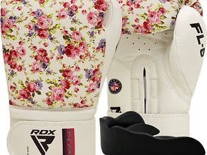 Боксерські рукавиці RDX FL-6 WHITE-8 унцій (капа в комплекті)