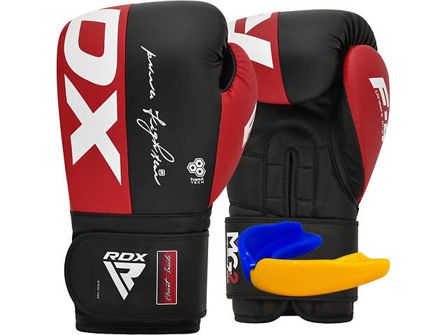 Боксерські рукавиці RDX REX F4 RED/BLACK-10 унцій (капа в комплекті) - Фото 1
