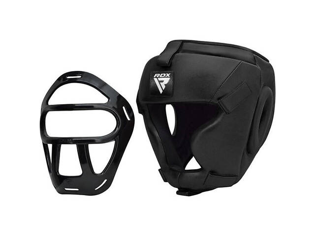 Боксерський шолом RDX T1 Grill Full Black S - Фото 5