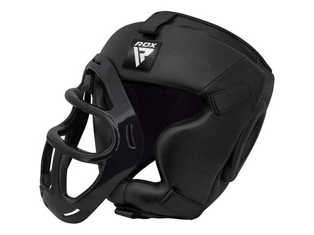 Боксерский шлем RDX T1 Grill Full Black S - Фото 4