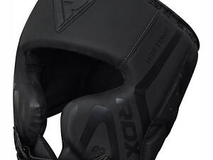 Боксерский шлем RDX T15 Noir Cheek Protector Matte Black XL