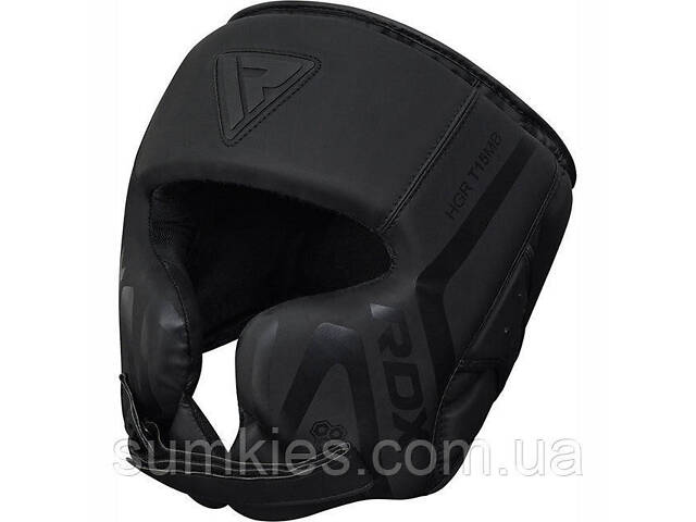 Боксерський шолом RDX T15 Noir Cheek Protector Matte Black XL - Фото 1