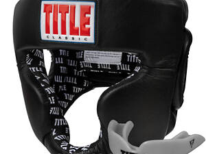 Боксерський шолом TITLE Classic Full Coverage Training Headgear 2.0 Black L (капа в комплекті)