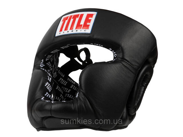 Боксерський шолом TITLE Classic Full Coverage Training Headgear 2.0 Black L (капа в комплекті) - Фото 3