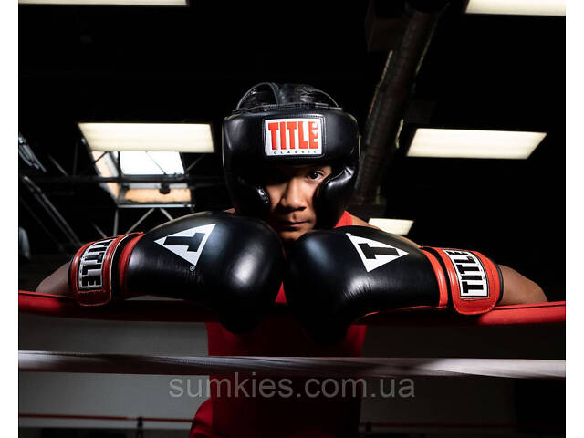 Боксерський шолом TITLE Classic Full Coverage Training Headgear 2.0 Black L (капа в комплекті) - Фото 7