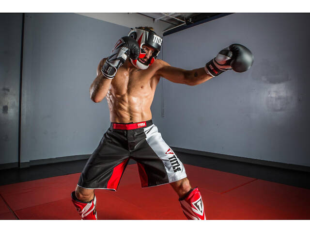 Боксерский шлем TITLE MMA Command Full Black/Red/White M (капа в комплекте) - Фото 5