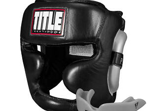 Боксерський шолом TITLE Platinum Premier Full 2.0 Black L (капа в комплекті)