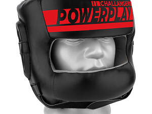 Боксерський шолом тренувальний PowerPlay 3067 Challanger з бампером PU + Amara Червоний XL