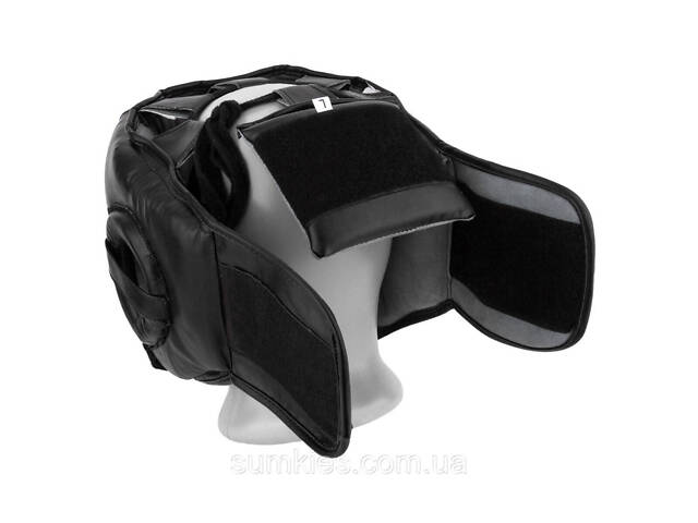 Боксерський шолом тренувальний PowerPlay 3067 з бампером PU + Amara Чорний M - Фото 3