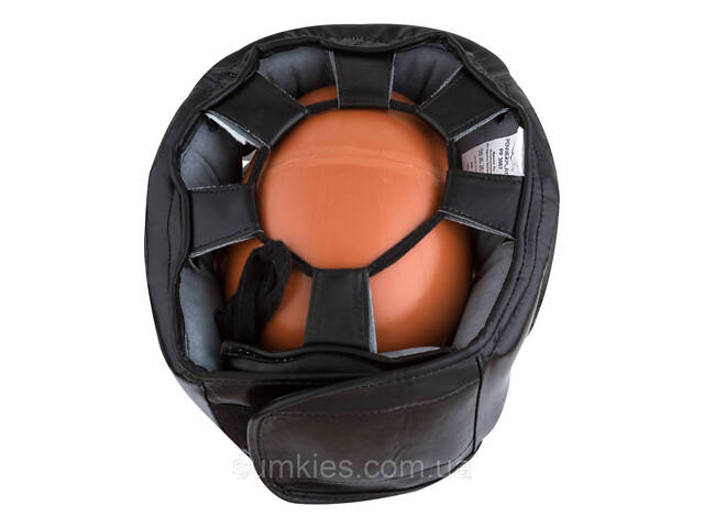 Боксерський шолом тренувальний PowerPlay 3067 з бампером PU + Amara Чорний M - Фото 4