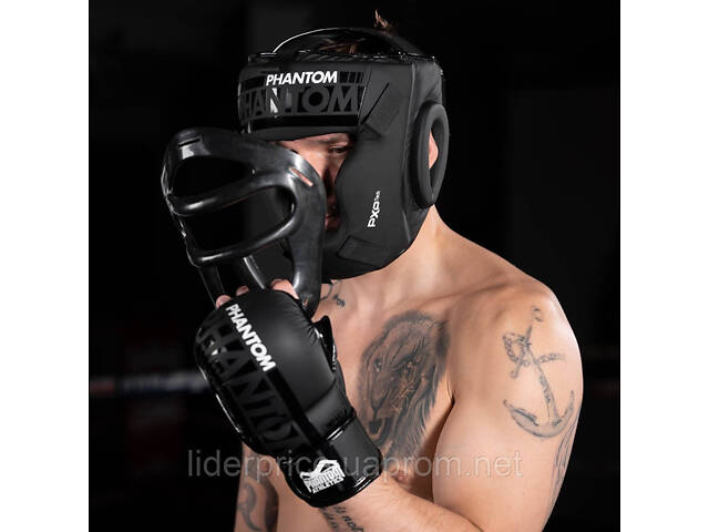 Боксерський шолом Phantom APEX Cage Black (капа в подарунок), Оригінал! - Фото 8