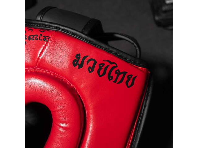 Боксерський шолом Phantom Muay Thai Full Face Red (капа в комплекті) - Фото 5