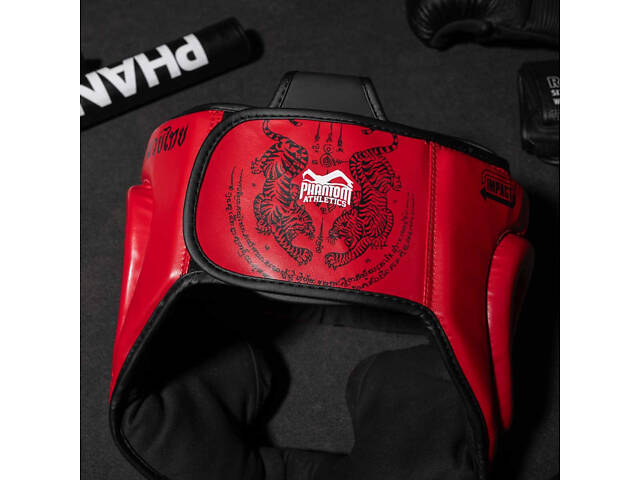 Боксерський шолом Phantom Muay Thai Full Face Red (капа в комплекті) - Фото 6