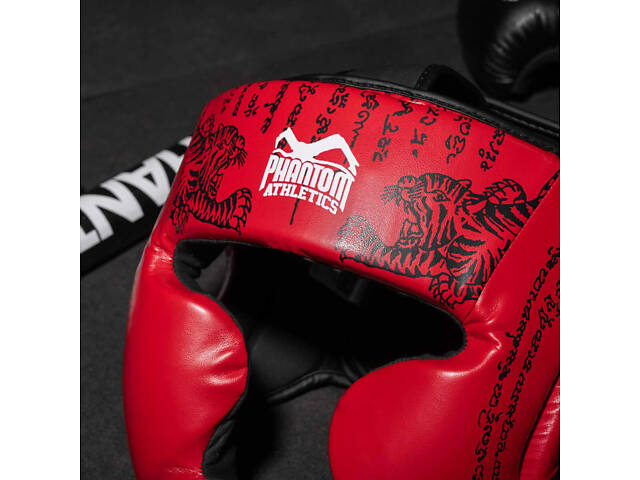 Боксерський шолом Phantom Muay Thai Full Face Red (капа в комплекті) - Фото 7
