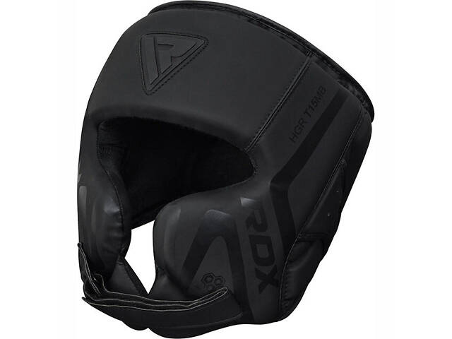 Боксерський шолом RDX T15 Noir Cheek Protector Matte Black M - Фото 1