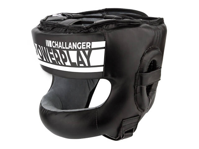 Боксерський шолом тренувальний PowerPlay 3067 з бампером PU + Amara Чорний L - Фото 2