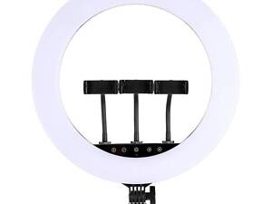 Большая кольцевая светодиодная лампа Ring Light LED 45см RGB с тремя держателями+Штатив 2м