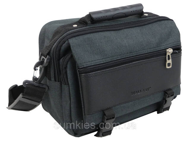 Велика тканинна чоловіча барсетка Wallaby сіра - Фото 1