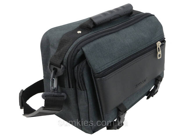 Велика тканинна чоловіча барсетка Wallaby сіра - Фото 3