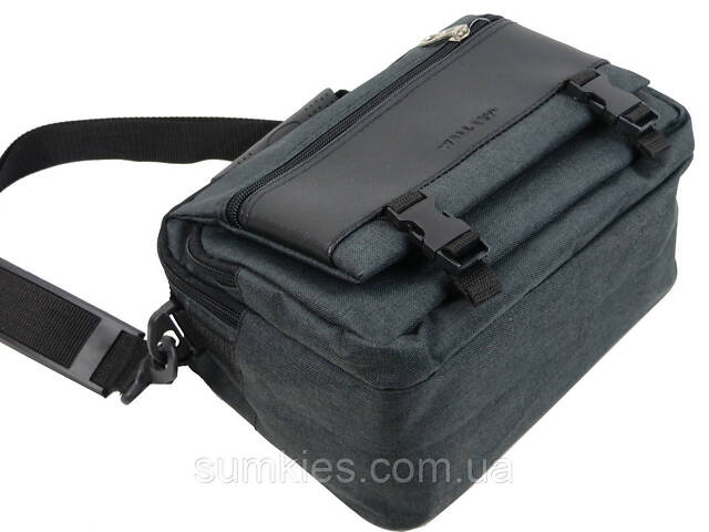 Велика тканинна чоловіча барсетка Wallaby сіра - Фото 6