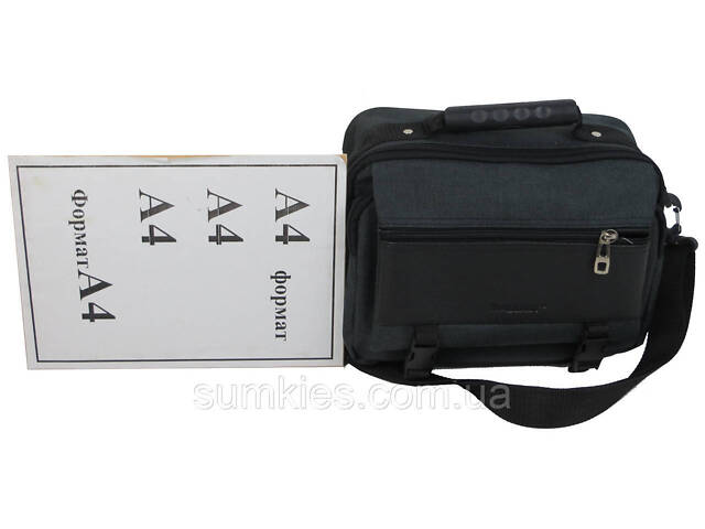 Велика тканинна чоловіча барсетка Wallaby сіра - Фото 10