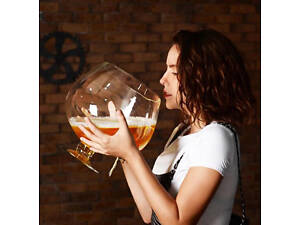 Великі скляні келихи для коньяку та вина RESTEQ. 4000мл! Товсте скло!