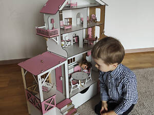 Великий ляльковий будиночок для LOL + БАРБІ з меблями та ліфтом