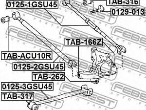 БОЛТ З ЕКСЦЕНТРИКОМ (TOYOTA KLUGER LV ACU25MCU25 4WD 2000-2007) FEBEST 0129013