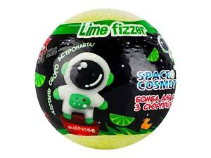 Бомбочка для ванни 100г Іграшка Space Cosmetic Шипучий лайм ТМ AQUA SHINE
