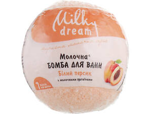 Бомбочка для ванни Milky Dream Молочна Білий персик з молочними протеїнами 100 г (4820205300790)