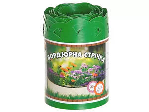 Бордюрна стрічка Салатова перфорована, 0,65х150х9000 мм, ТМ Альта-Сад