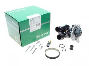 BORSEHUNG B19130 Помпа води Audi A3-A8/Skoda Octavia/VW Golf V/VI 1.8TFSI/2.0TFSI 06- (з термостатом,датчиком t)