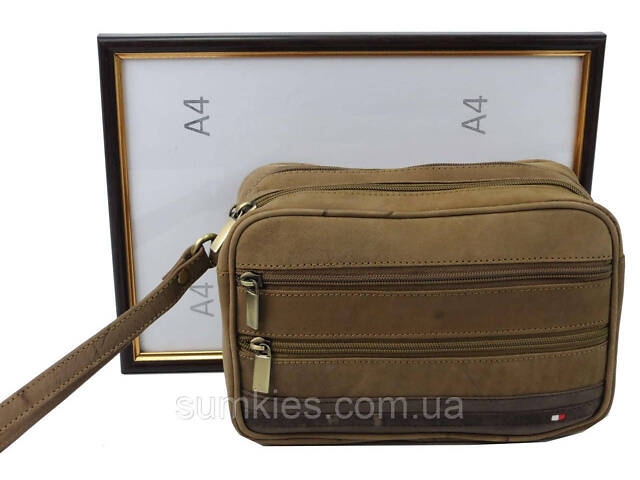 Барсетка шкіряна Always коричнева - Фото 7